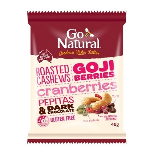 Go Natural Goji Berries & Dark Chocolate Snack Pack 12x45g