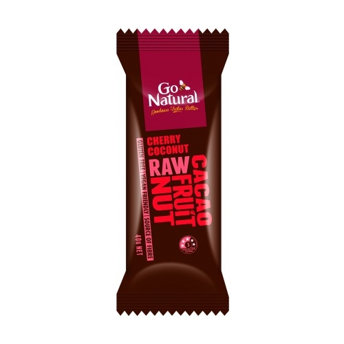 Go Natural Cherry Coconut Raw Cacao Fruit Nut G/F 12x40g