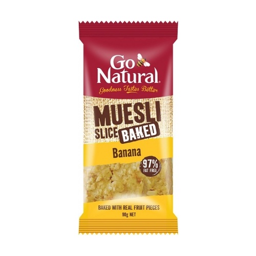 Go Natural Muesli Slice Baked 97% Fat Free Banana 90g