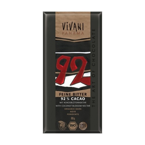 Vivani Organic Single Origin 92% w/Coconut Blossum 80g