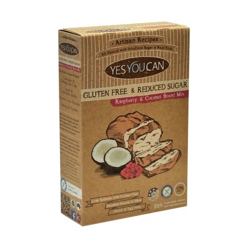 YesYouCan Artisan Raspberry & Coconut Bread Mix G/F 450g