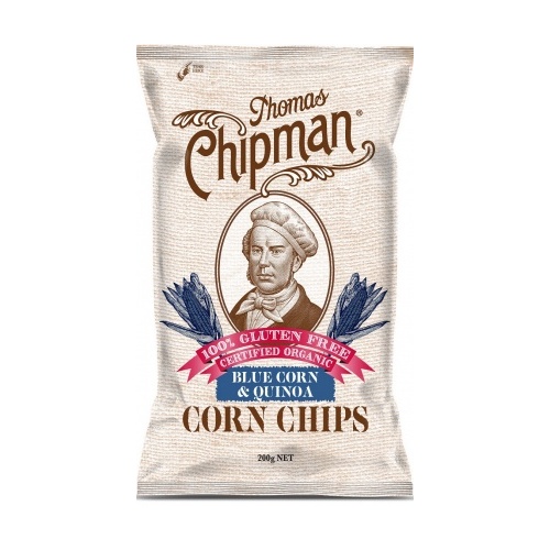 Thomas Chipman Organic Blue Corn &amp; Quinoa Corn Chips G/F 200g