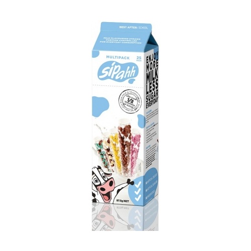 Sipahh Natural Mixed Flavour Milk Straw 25pk
