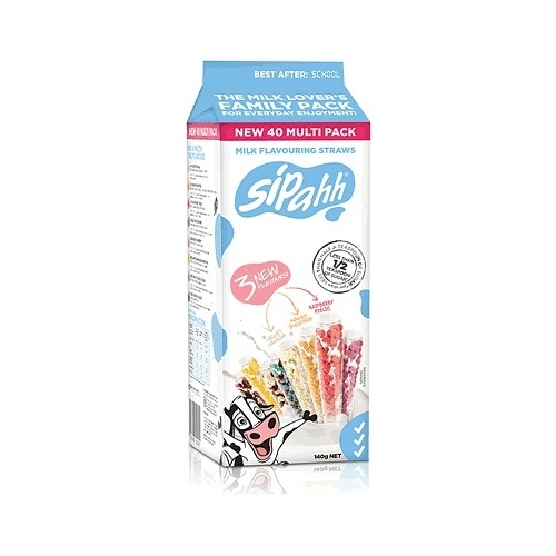Sipahh Natural Mixed Flavour Milk Straw 40pk
