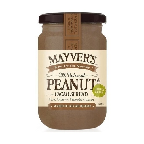 Mayvers Organic Peanut & Cacao Spread G/F 375g