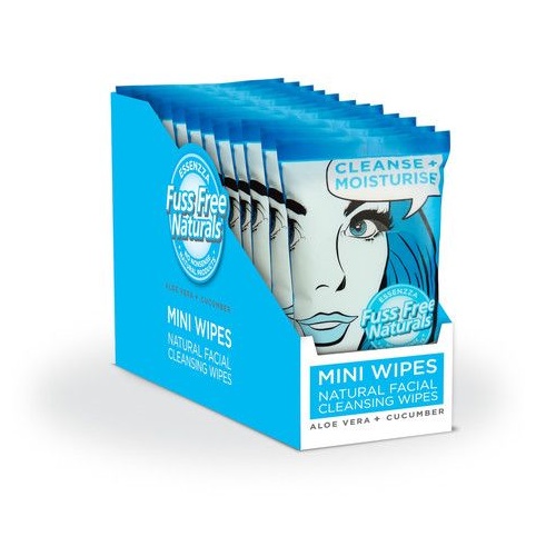 Essenzza Fuss Free Facial Cleanse Mini Wipes Moisturise 8Pk x 12