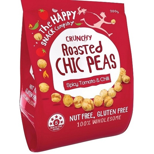 The Happy Snack Company Roasted Chickpeas Spicy Tomato & Chilli 200g Bag