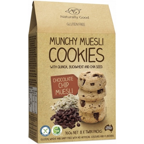 Naturally Good Munchy Muesli Cookie Chocolate Chip G/F 160g