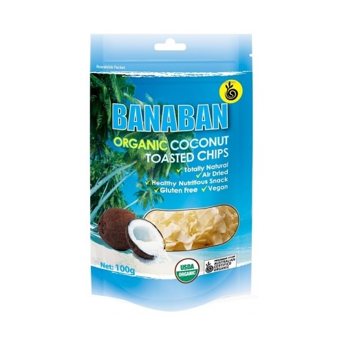 Banaban Organic Coconut Toasted Chips 100g