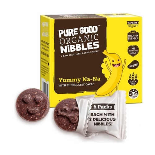 Pure Good Organic Nibbles Yummy Na-Na w/ Chocolatey Cacao G/F 120g