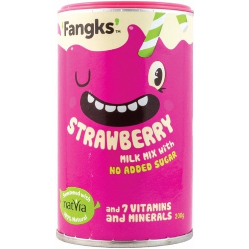 Fangks Strawberry Milk Mix No Added Sugar 200g