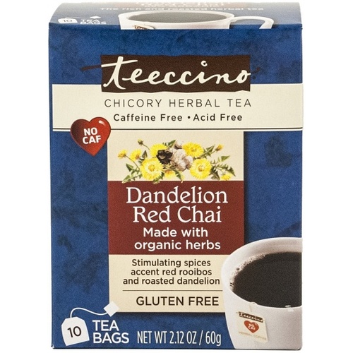 Teeccino Organic Dandelion Red Chai G/F 10Tee-Bags