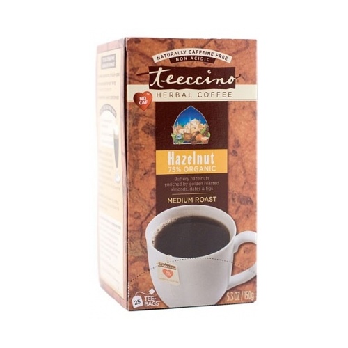 Teeccino Hazelnut Herbal Coffee 25 Tee-Bags