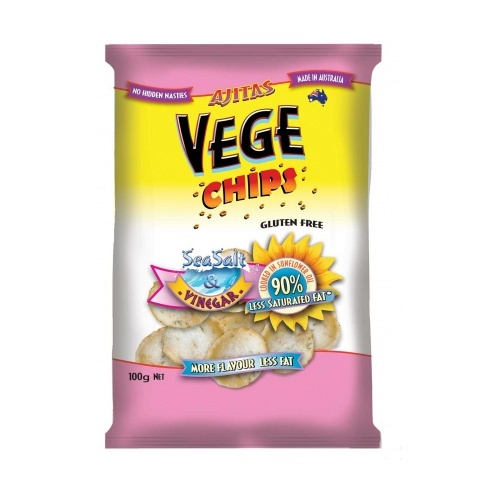 Vege Chips Sea Salt &amp;  Vinegar 100gm x 6