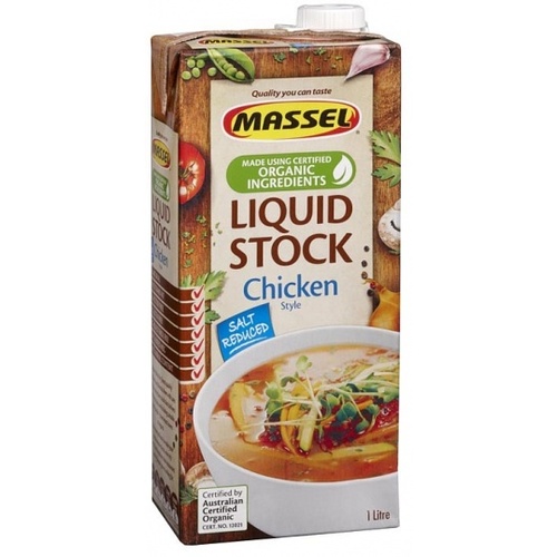 Massel Organic Liquid Chicken Stock Salt Reduced 1L