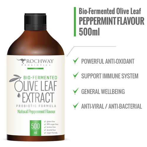 OLIVE LEAF EXTRACT PEPPERMINT 500ML