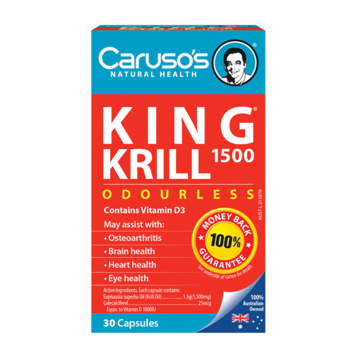 CARUSOS'S NATURAL HEALTH KING KRILL 1500MG + D 30C