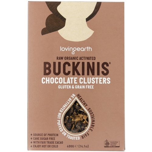 Loving Earth Raw Organic Buckinis - Chocolate Clusters G/F 400g