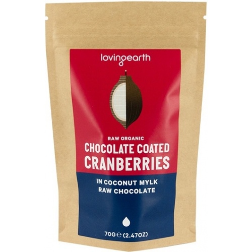 Loving Earth Chocolate Coated Cranberries In Coconut Mylk Chocolate 70g