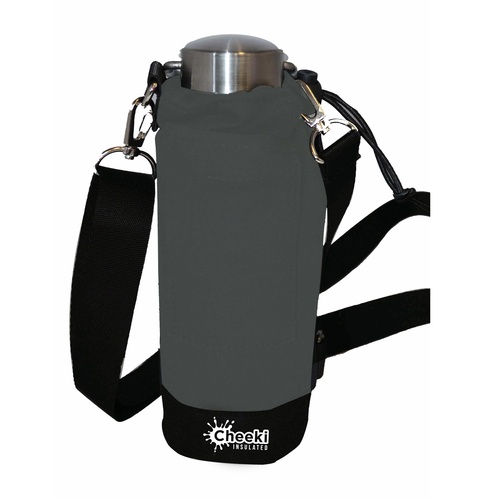 LARGE CHARCOAL INSULATED POUCH FOR CHEEKI 1 LITRE BOTTLES
