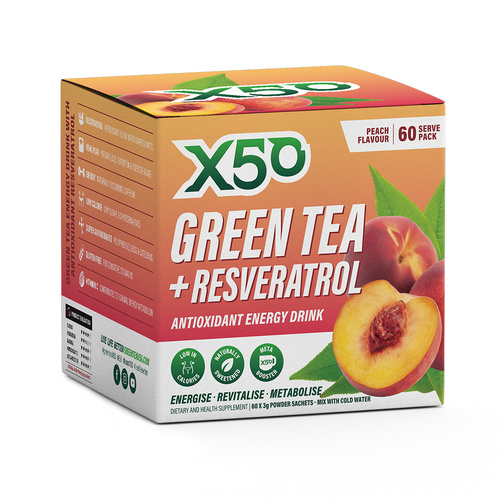 X50 GREEN TEA + RESVERATROL 60'S PEACH