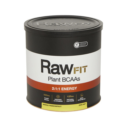 RAWFIT Plant BCAA's 2:1:1 Energy 250g Mango & Passionfruit