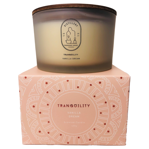 TRANQUILITY VANILLA DREAM SCENTED CANDLES 450G