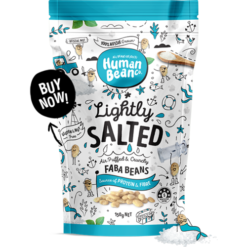 HUMAN BEAN CO LIGHTLY SALTED FABA BEANS 150G