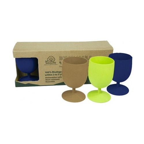 EcoSouLife Bamboo Eco Goblet Pack Mixed  4Pc