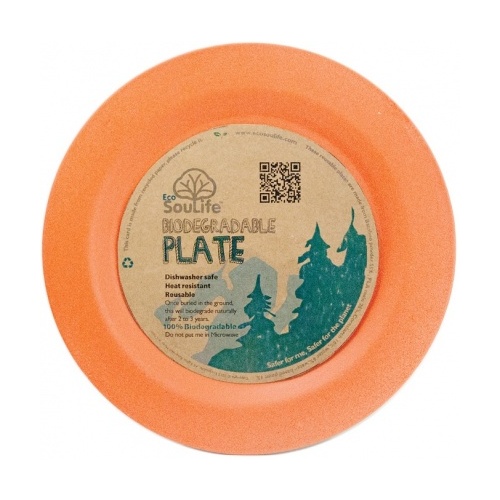EcoSouLife Bamboo (D25 x H1.8cm) Main Plate Orange