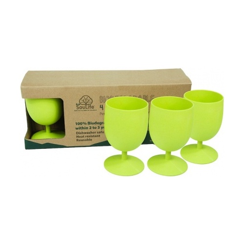 EcoSouLife Bamboo Eco Goblet Pack Lime 4Pc