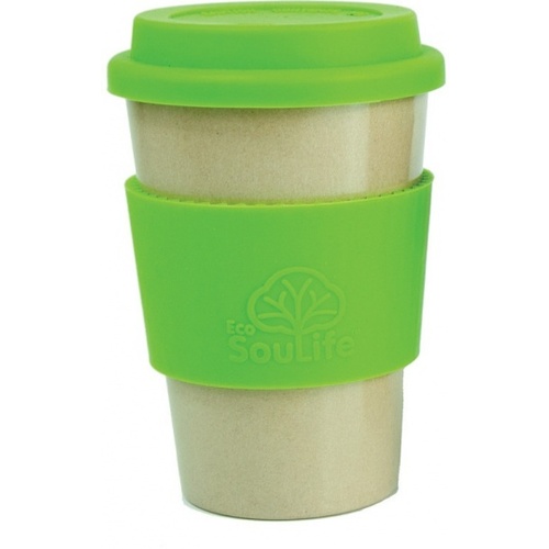 EcoSouLife Rice Husk Cafe Traveler Cup Green Natural 443ml